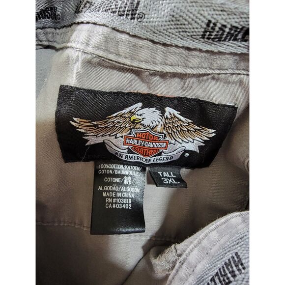 Harley Davidson Men's Short Sleeve Button Down Shirt - 3XL Tall - Picture 3 of 6